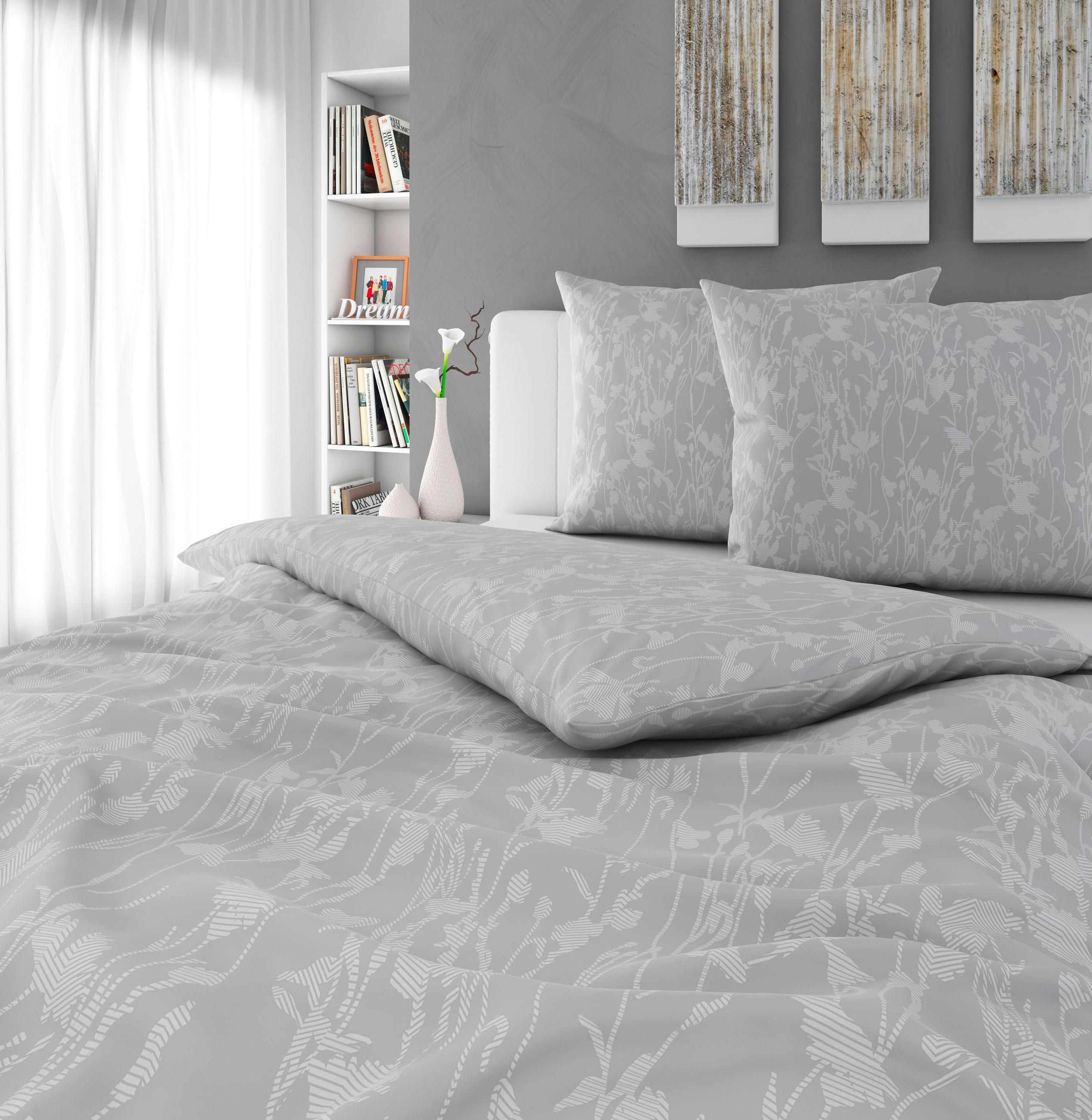 BETTWÄSCHESET Satin 200/210 cm  65 cm/100 cm  - Weiss, Konventionell, Textil (200/210cm) - Novel