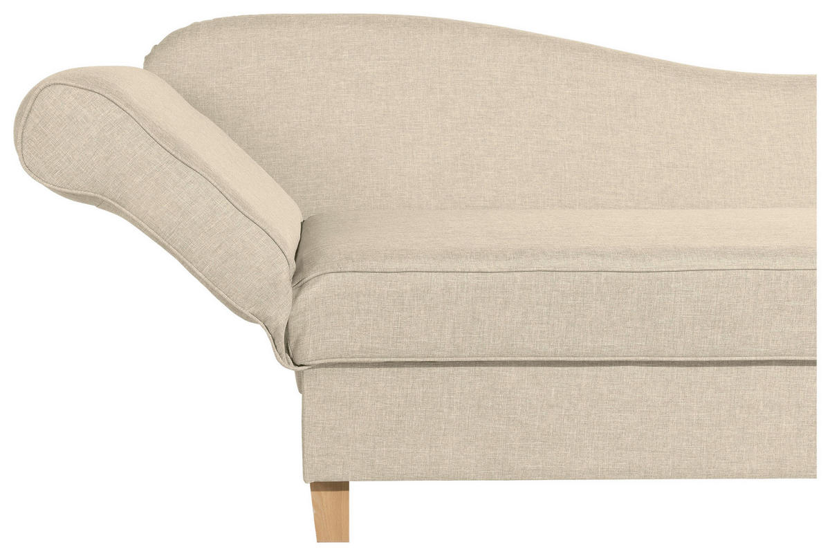 RÉCAMIERE in Flachgewebe Beige  - Beige/Buchefarben, Design, Holz/Textil (190/82/88cm) - Max Winzer