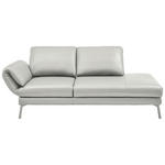 RÉCAMIERE in Echtleder Hellgrau  - Chromfarben/Hellgrau, Design, Leder/Metall (209/85-109/95-16cm) - Dieter Knoll