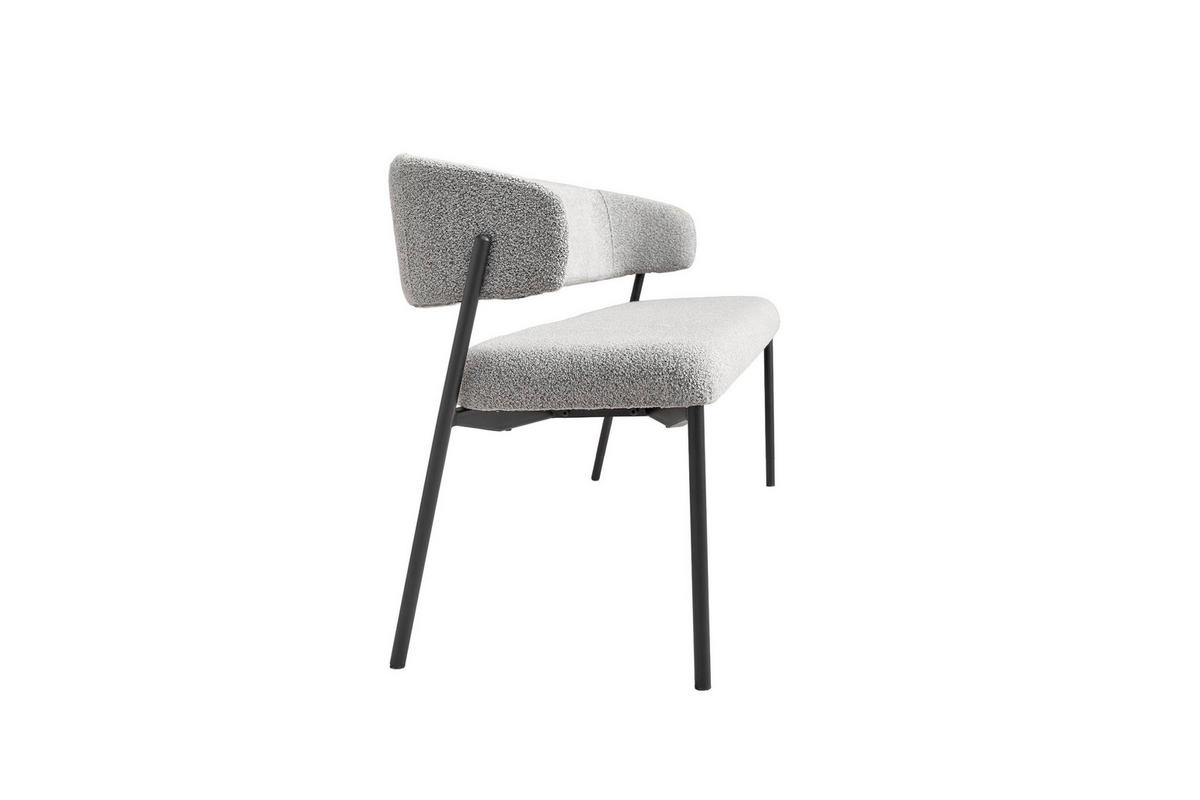 SITZBANK in Metall, Textil Grau  - Schwarz/Grau, MODERN, Textil/Metall (203/80/56cm) - Schöner Wohnen