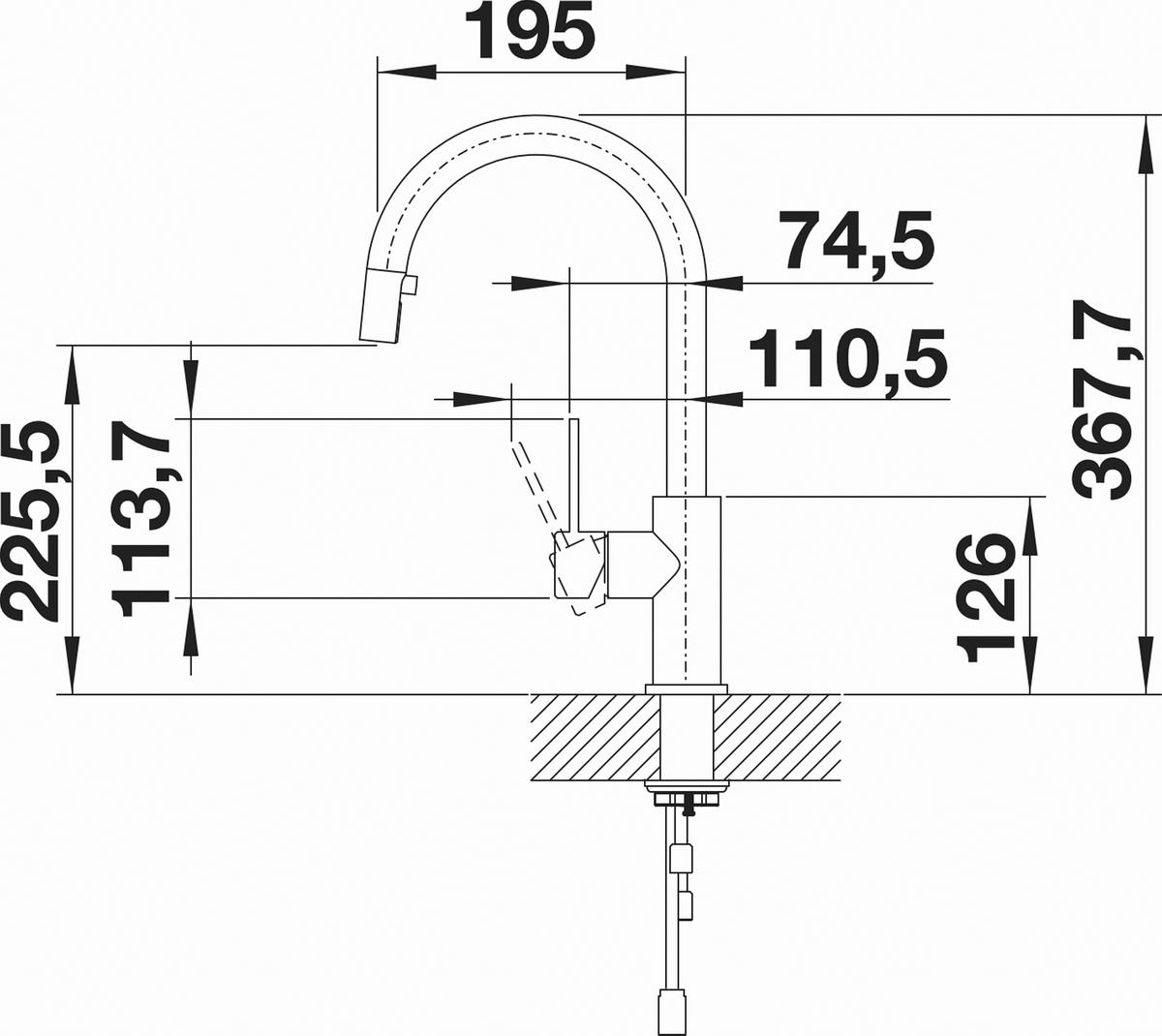 KÜCHENARMATUR 523121  - Edelstahlfarben, Basics, Metall (7,4/36,8/23,9cm) - Blanco