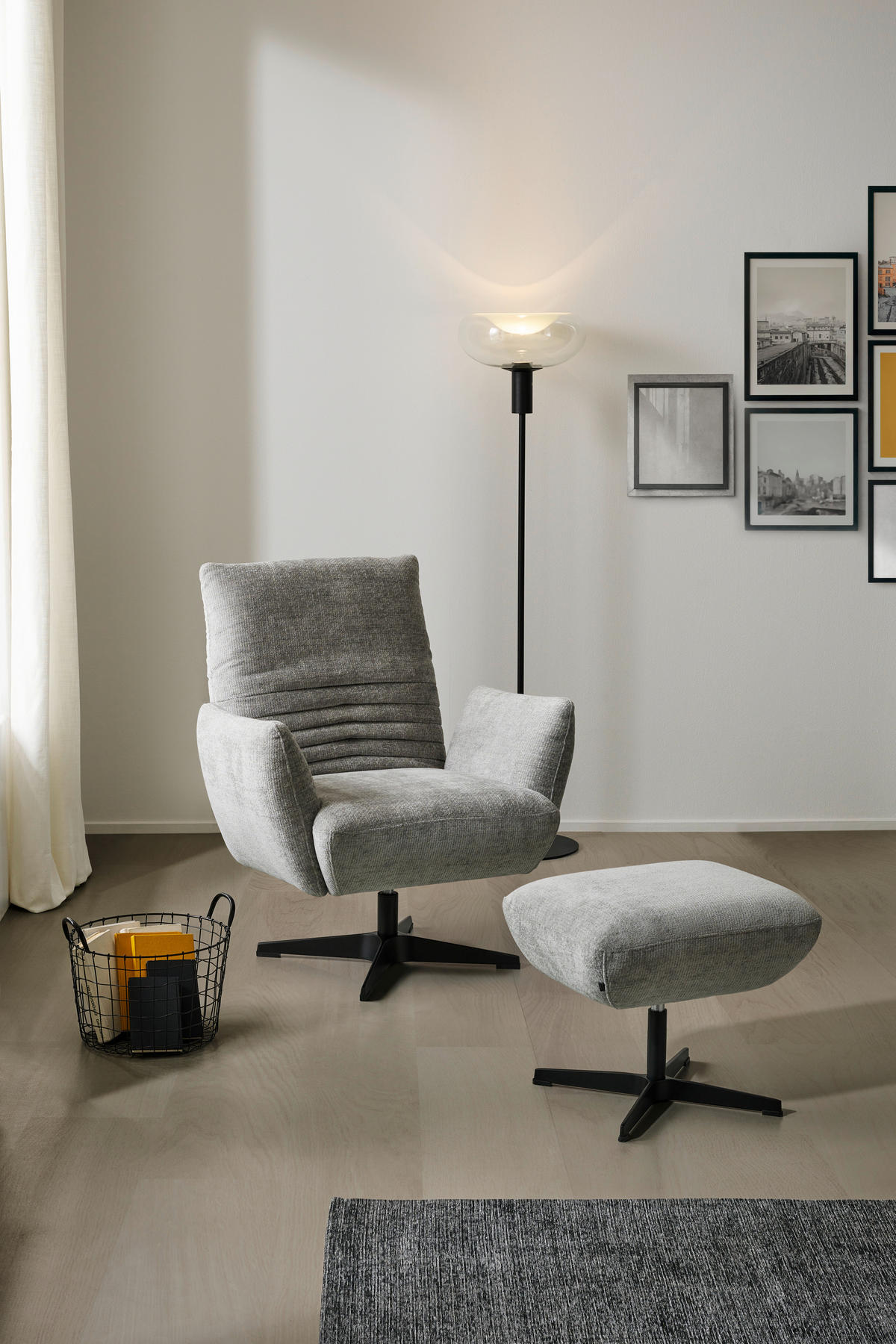 KRESLO, textil, sivá - čierna/sivá, Design, kov/textil (60/94/86cm) - Dieter Knoll
