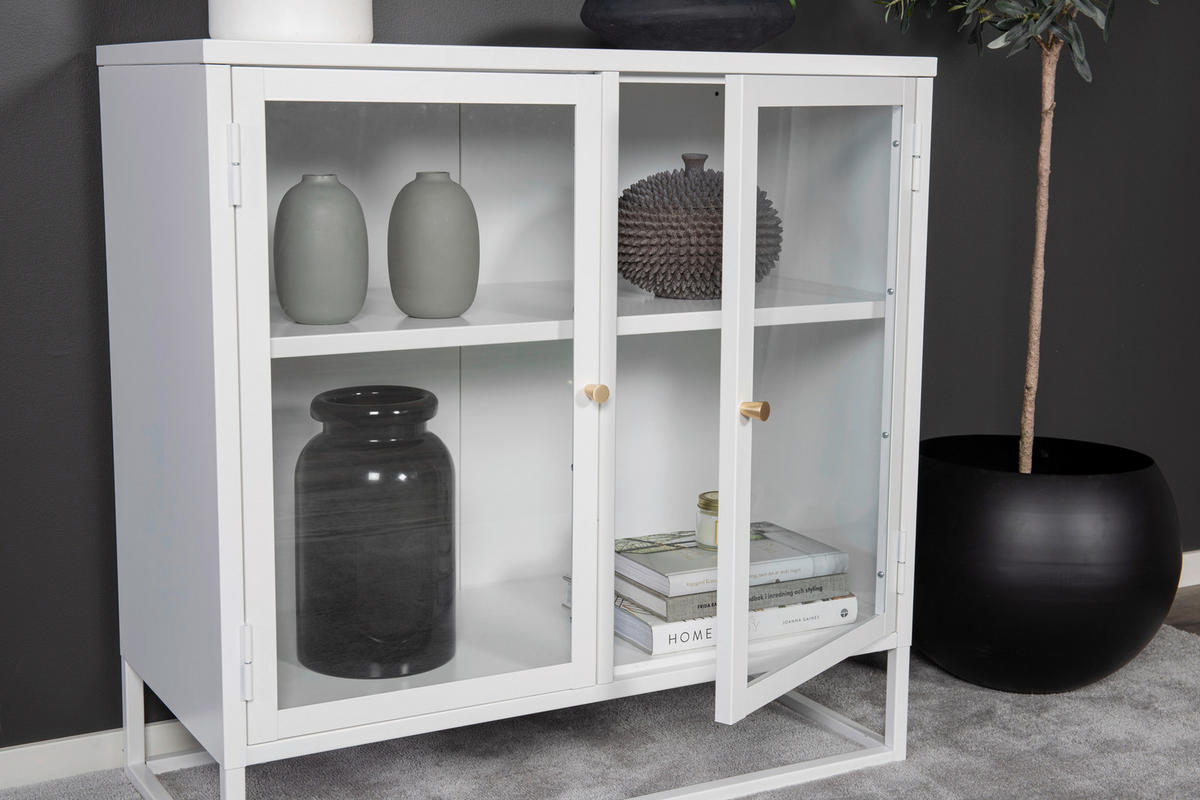 SIDEBOARD  in 85/85/40 cm  - Weiß, Design, Glas/Metall (85/85/40cm) - Livetastic