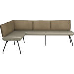 ECKBANK 165/225 cm  in Graubraun  - Graubraun/Schwarz, Design, Textil/Metall (165/225cm) - Moderano