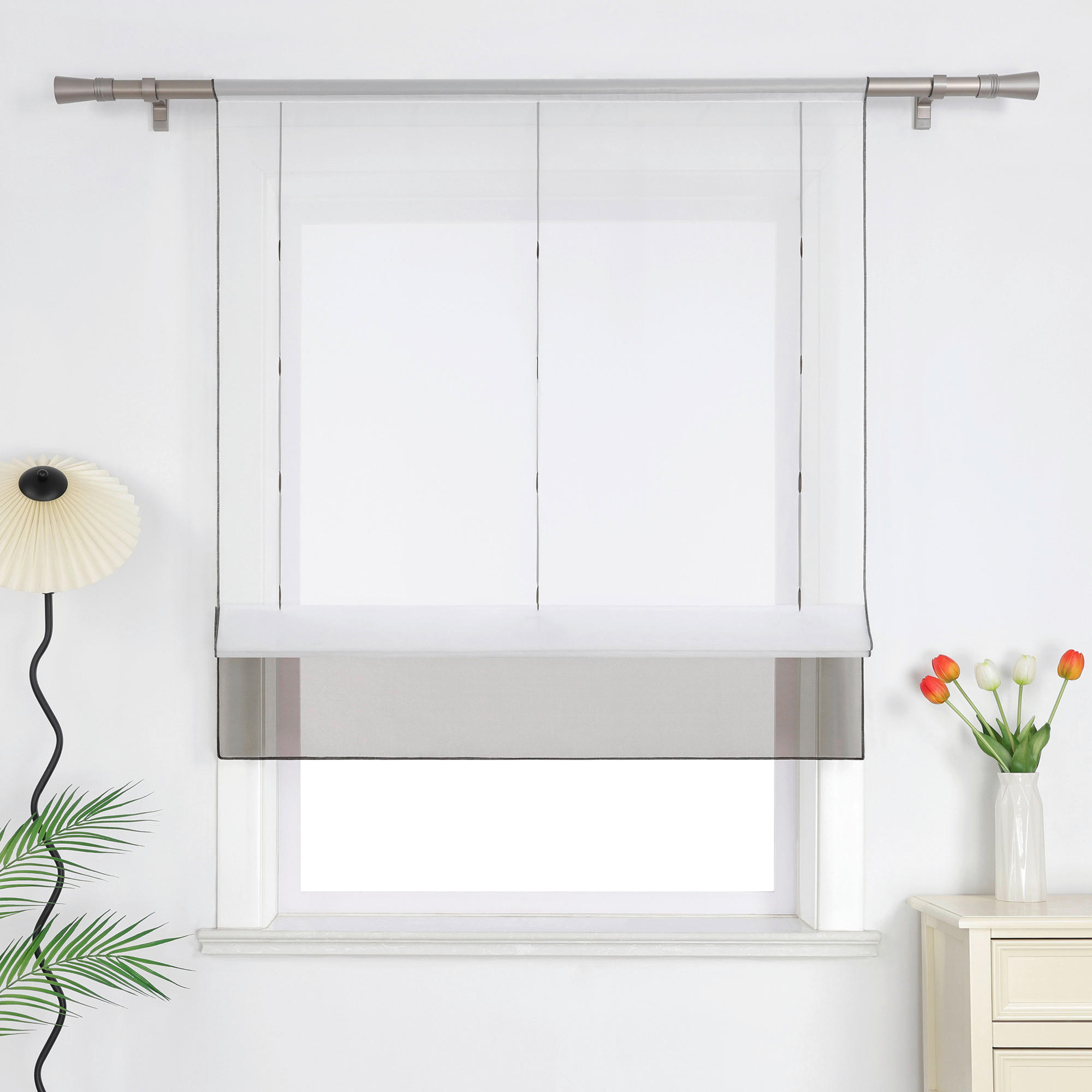 FALTROLLO  transparent  60/155 cm    - Hellgrau/Weiß, Basics, Textil (60/155cm)