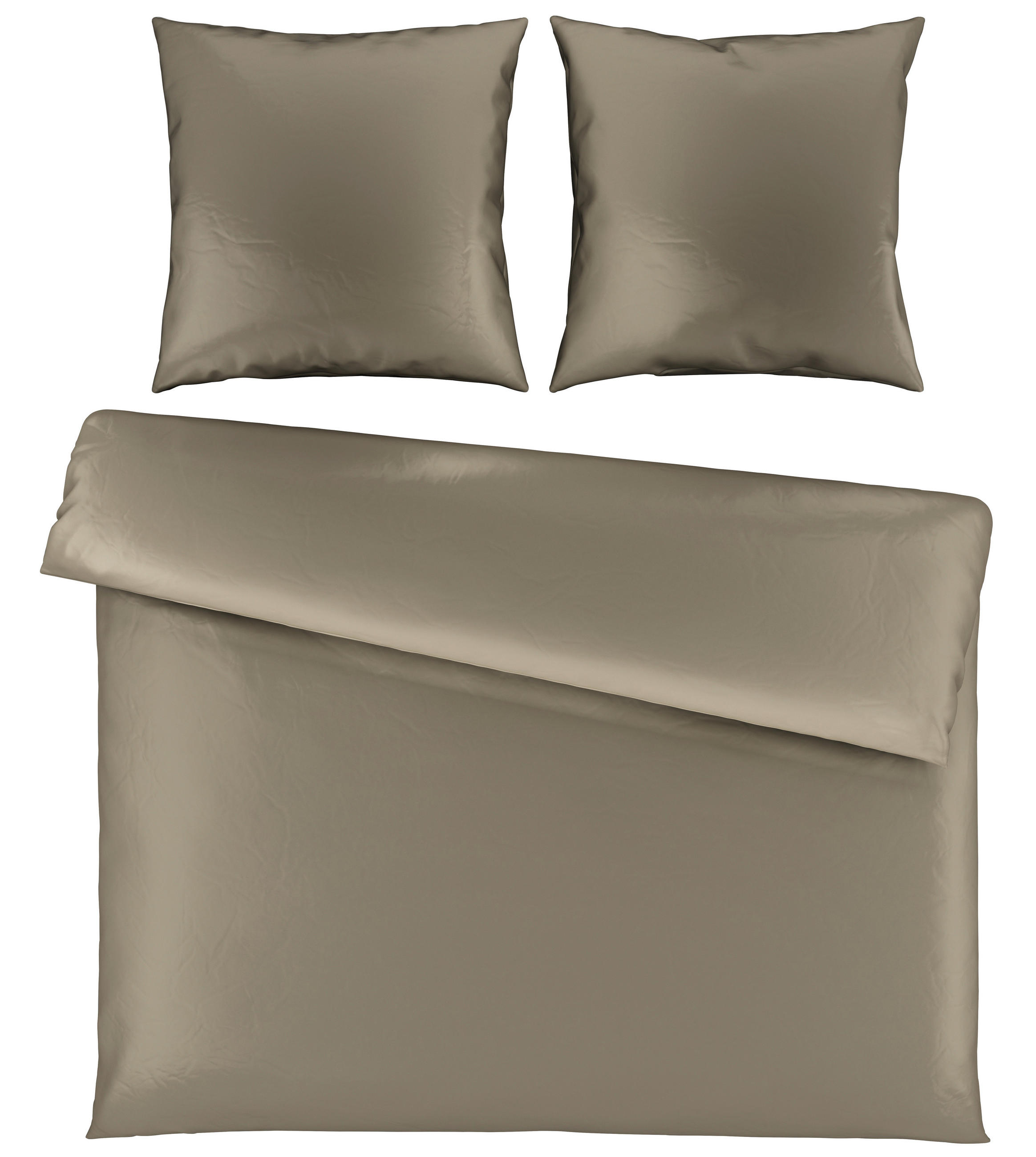 BETTWÄSCHE 3-teilig NIGIRI Satin 200/200 cm  - Hellgrau, Basics, Textil (200/200cm) - Bio:Vio