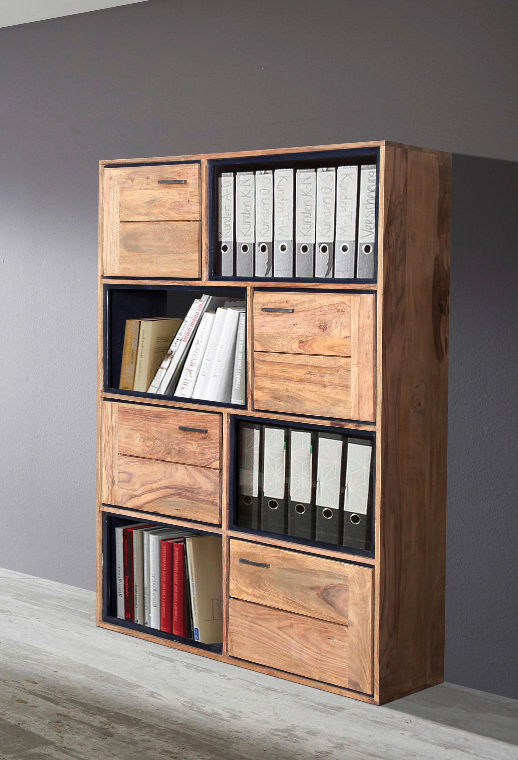 AKTENREGAL 120/175/40 cm  - Sheeshamfarben, LIFESTYLE, Holz/Metall (120/175/40cm) - Livetastic
