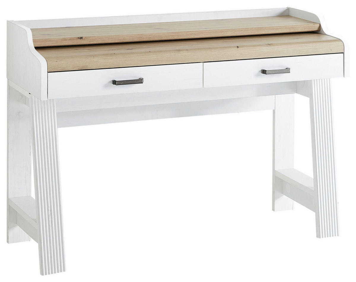 SEKRETÄR 120/84/53 cm  - Weiß/Eiche Artisan, KONVENTIONELL, Holzwerkstoff/Metall (120/84/53cm) - Carryhome