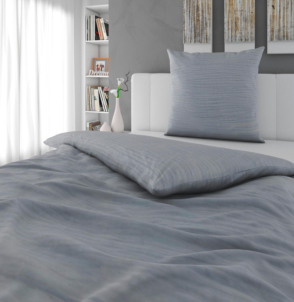 BETTWÄSCHE Musselin 135/200 cm  - Silberfarben, Textil (135/200cm) - Novel