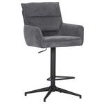 BARHOCKER Cord Anthrazit Stoffauswahl, Sitzfläche 360° drehbar  - Anthrazit/Schwarz, Design, Textil/Metall (54/98-120/58cm) - Novel