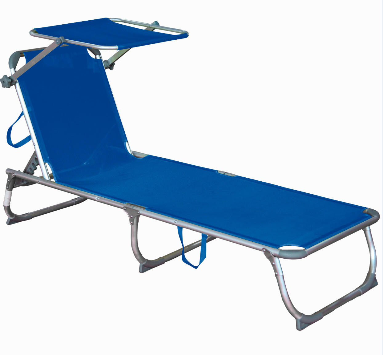 SONNENLIEGE 61/30/188 cm  - Blau/Grau, MODERN, Kunststoff/Textil (61/30/188cm) - Gardenson