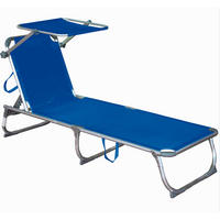 SONNENLIEGE 61/30/188 cm  - Blau/Grau, MODERN, Kunststoff/Textil (61/30/188cm) - Gardenson