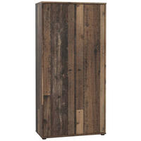 DREHTÜRENSCHRANK in Dunkelbraun, Graubraun  - Dunkelbraun/Graubraun, Design, Holzwerkstoff (73,7/149,5/34,8cm)