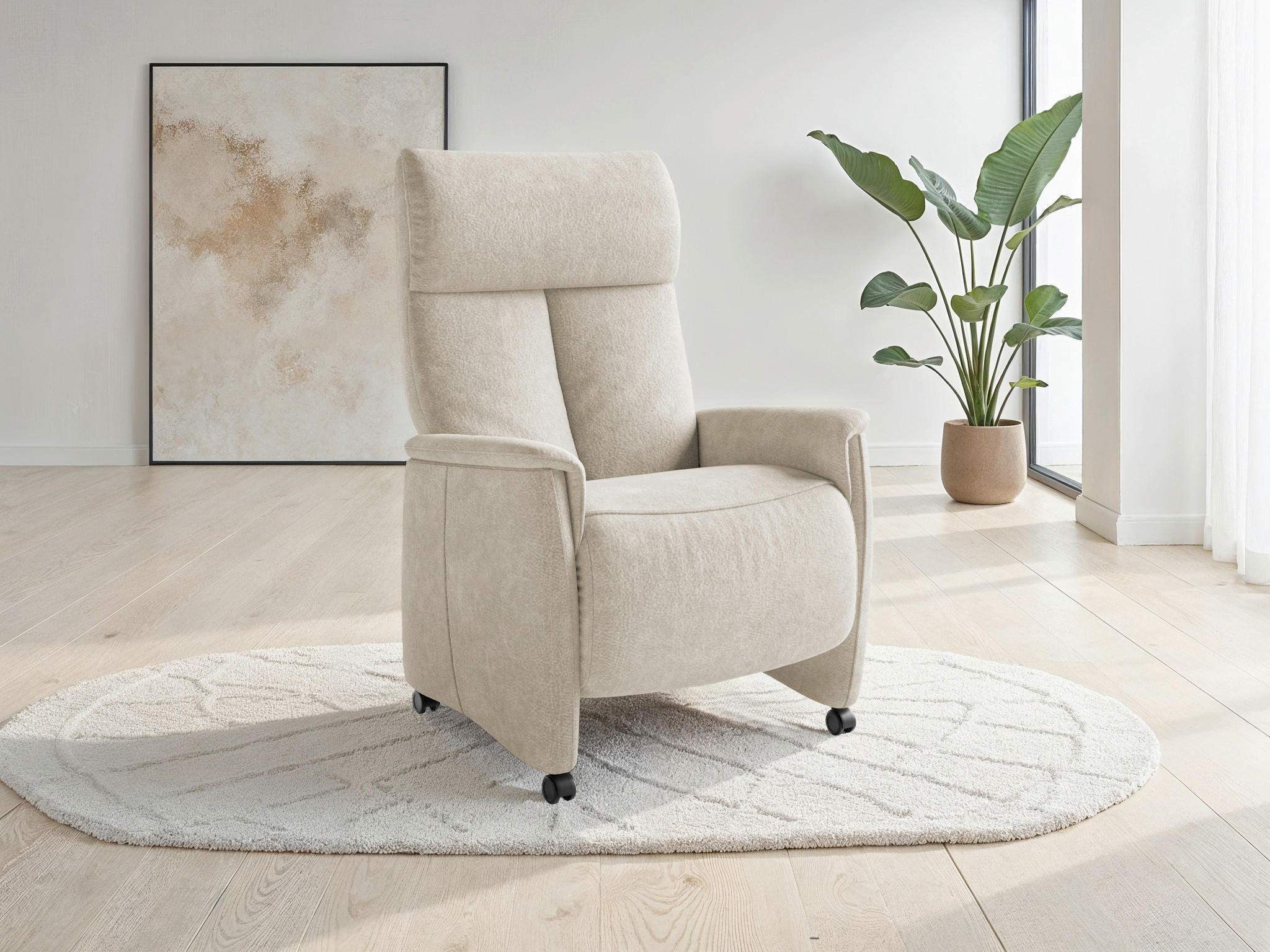 RELAXSESSEL in Textil Silberfarben  - Silberfarben/Schwarz, Basics, Kunststoff/Textil (76/112/84cm) - Sit & More