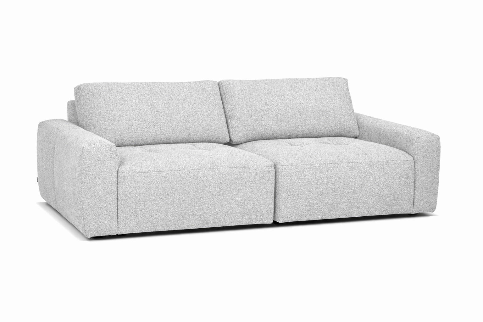 2-SITZER-SOFA MAZA in Hellgrau  - Hellgrau/Schwarz, Design, Textil (222/80/106cm) - Livetastic