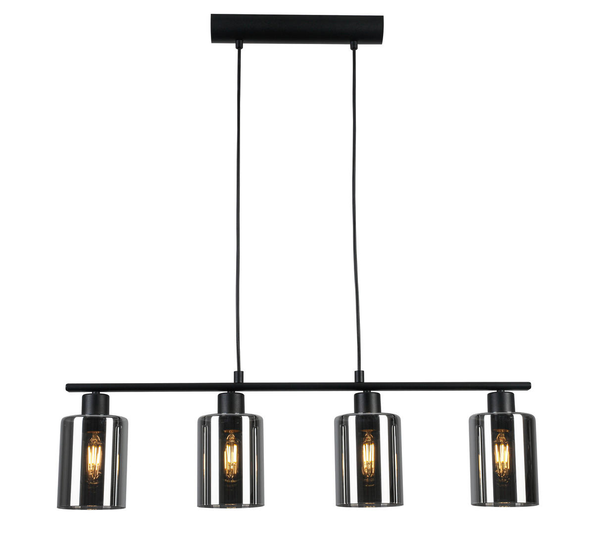 VISEČA SVETILKA     78/11/110 cm        4 x 25 W E27 - črna, Konvencionalno, kovina/umetna masa (78/11/110cm) - Novel