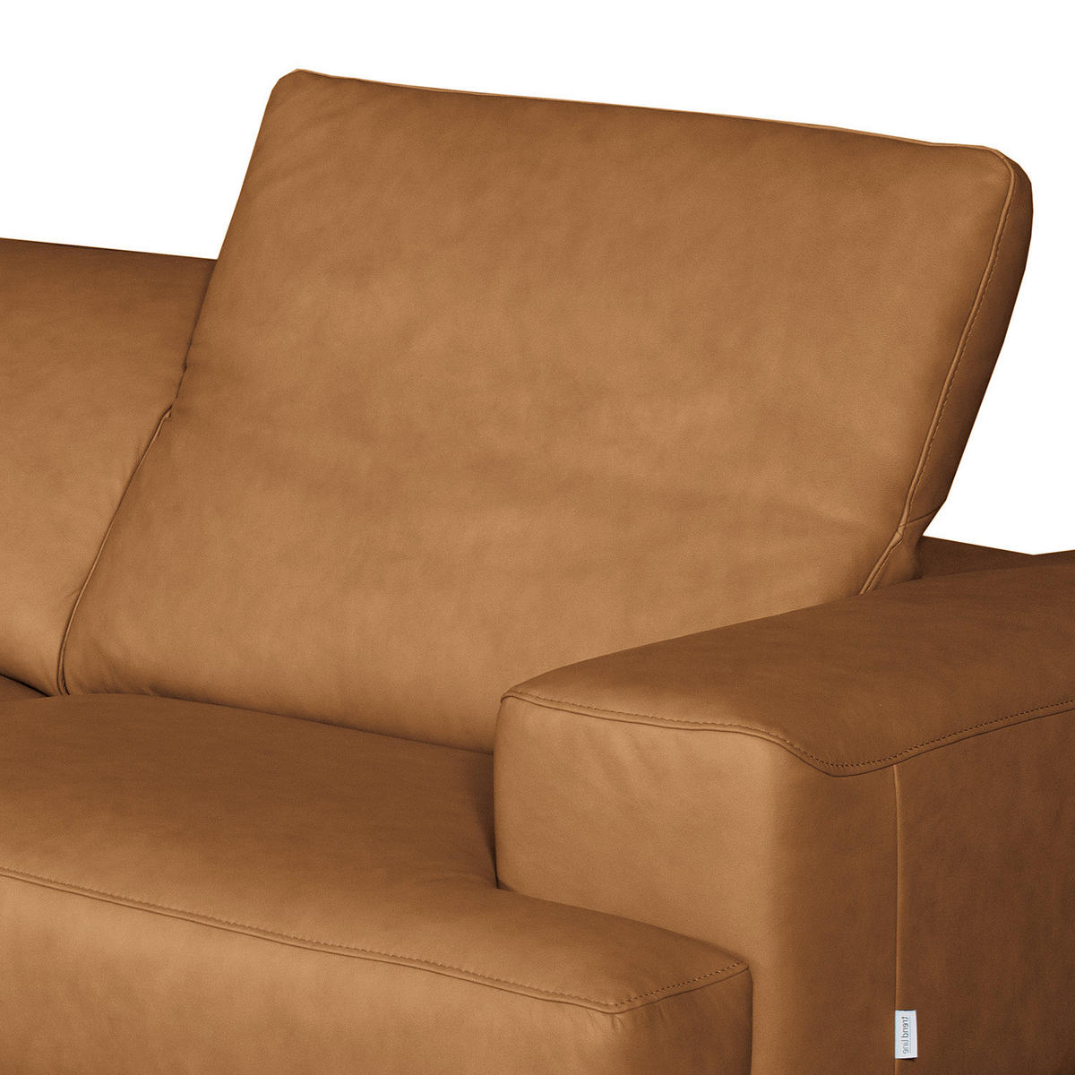 ECKSOFA  in Echtleder Cognac  187/295 cm  - Chromfarben/Cognac, Design, Leder/Metall (187/295cm) - Livetastic