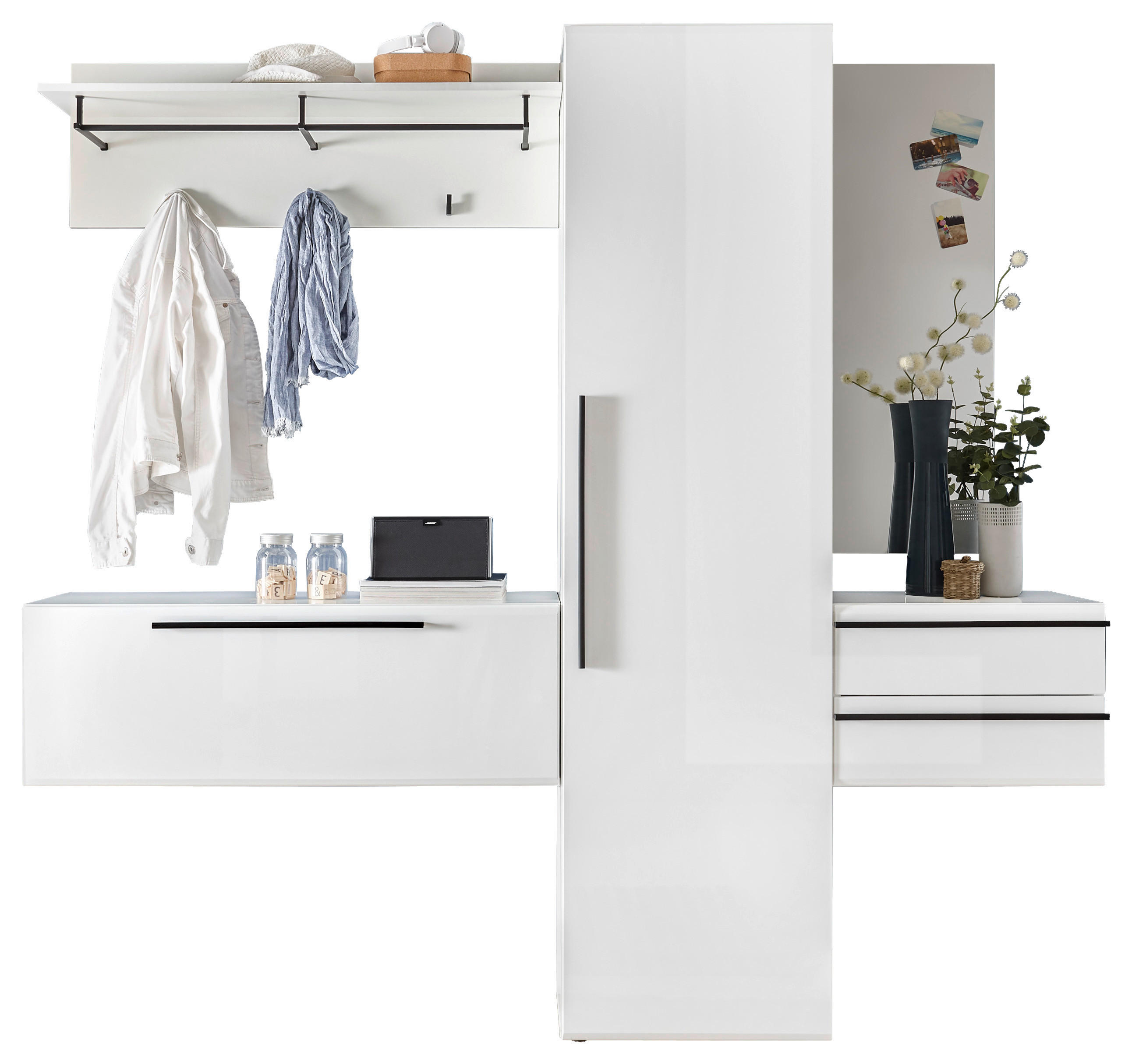 GARDEROBE  in 208/197/35 cm  - Weiß, Design, Holzwerkstoff (208/197/35cm) - Livetastic