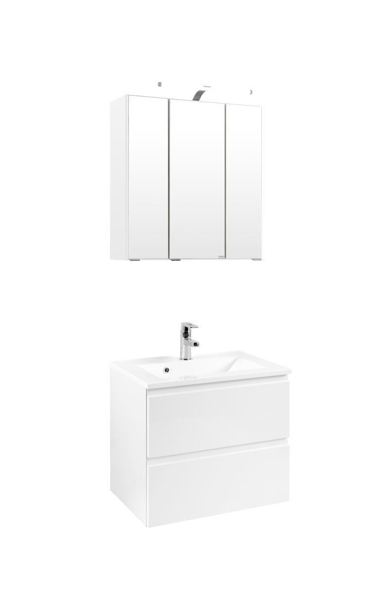 Waschtischkombi mit Spiegelschrank in Weiß kaufen