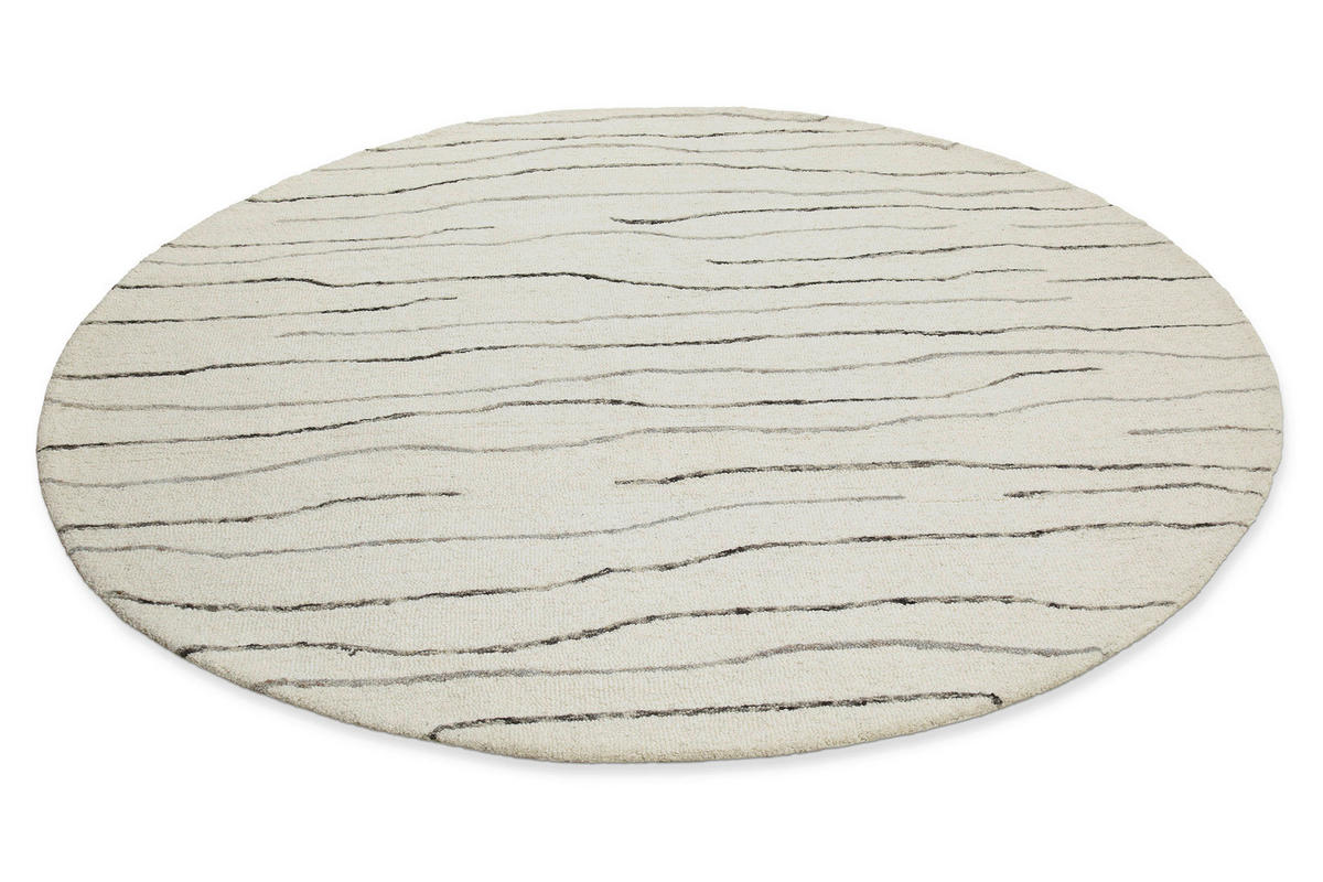 TUFTTEPPICH 180 cm Hamptons ELEVEN Creme, Grau, Weiß rund  - Creme/Weiß, KONVENTIONELL, Textil (180cm) - WECON HOME