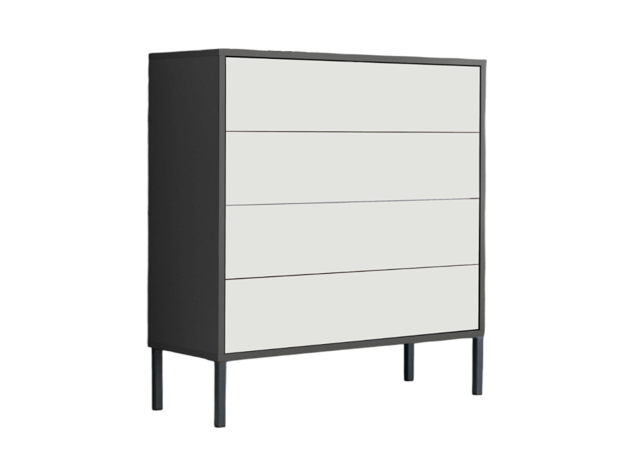 KOMMODE Mailand Typ 3 + MF  in 79/86/33 cm  - Anthrazit/Weiß, MODERN, Holzwerkstoff/Metall (79/86/33cm) - MID.YOU