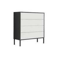 KOMODA, antracitová, bílá, 79/86/33 cm - bílá/antracitová, Moderní, kov/kompozitní dřevo (79/86/33cm) - MID.YOU