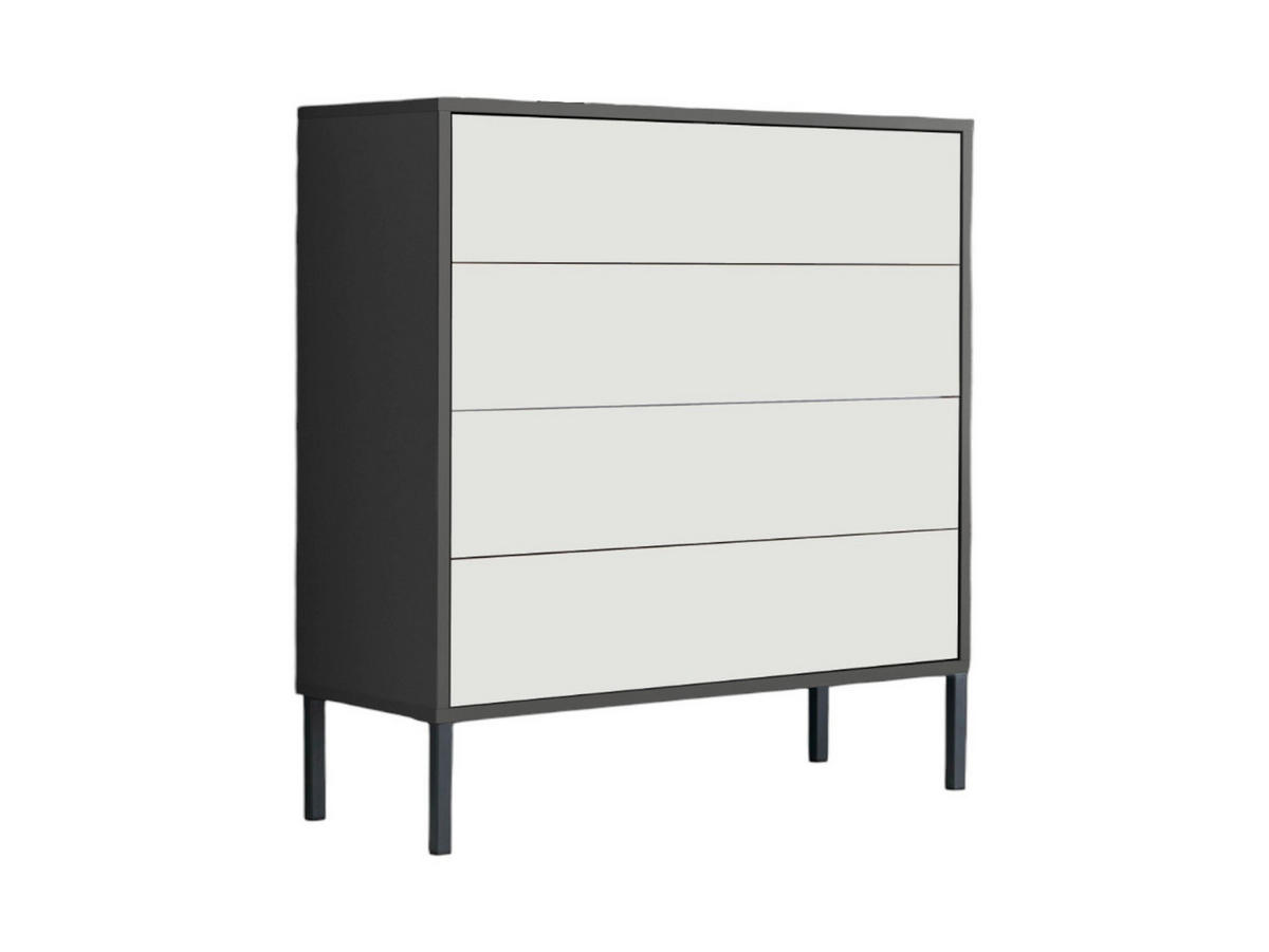 KOMODA, antracitová, bílá, 79/86/33 cm - bílá/antracitová, Moderní, kov/kompozitní dřevo (79/86/33cm) - MID.YOU