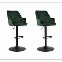 SADA BAROVÝCH STOLIČIEK 2 kus - čierna/zelená, Modern, kov/textil (54/100/58cm) - MID.YOU