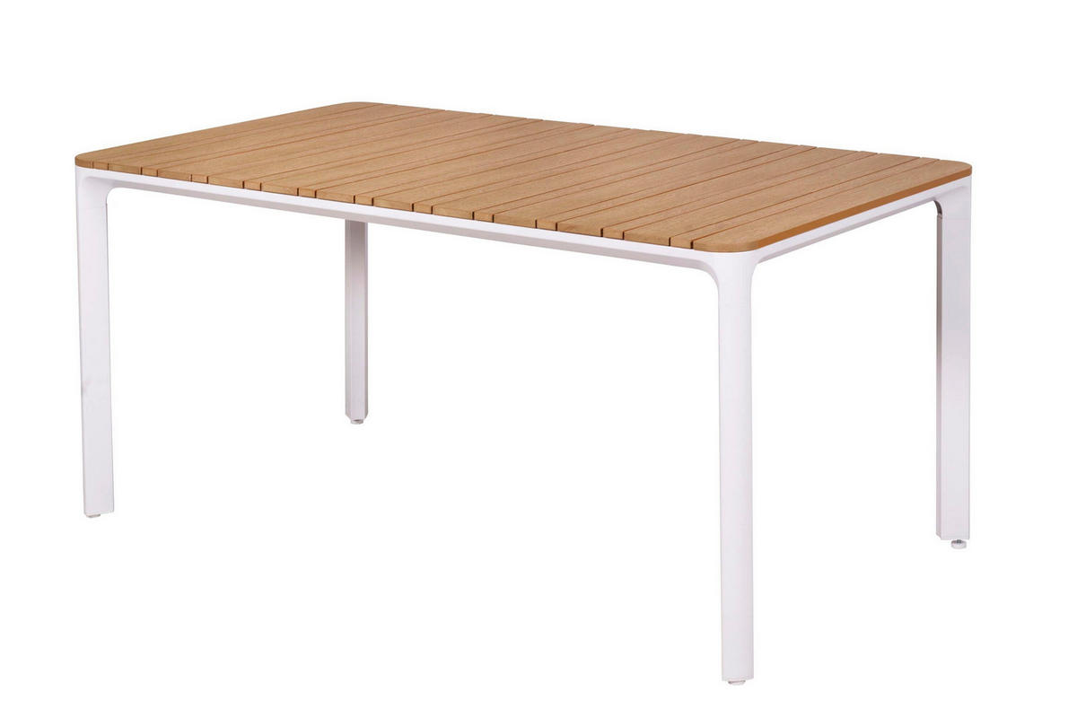 GARTENTISCHGRUPPE beschichtet Aluminium  - Naturfarben/Weiß, KONVENTIONELL, Kunststoff/Textil - Gardenson