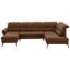 WOHNLANDSCHAFT in Echtleder Braun  - Schwarz/Braun, Design, Leder/Metall (181/336/206cm) - Beldomo Speed