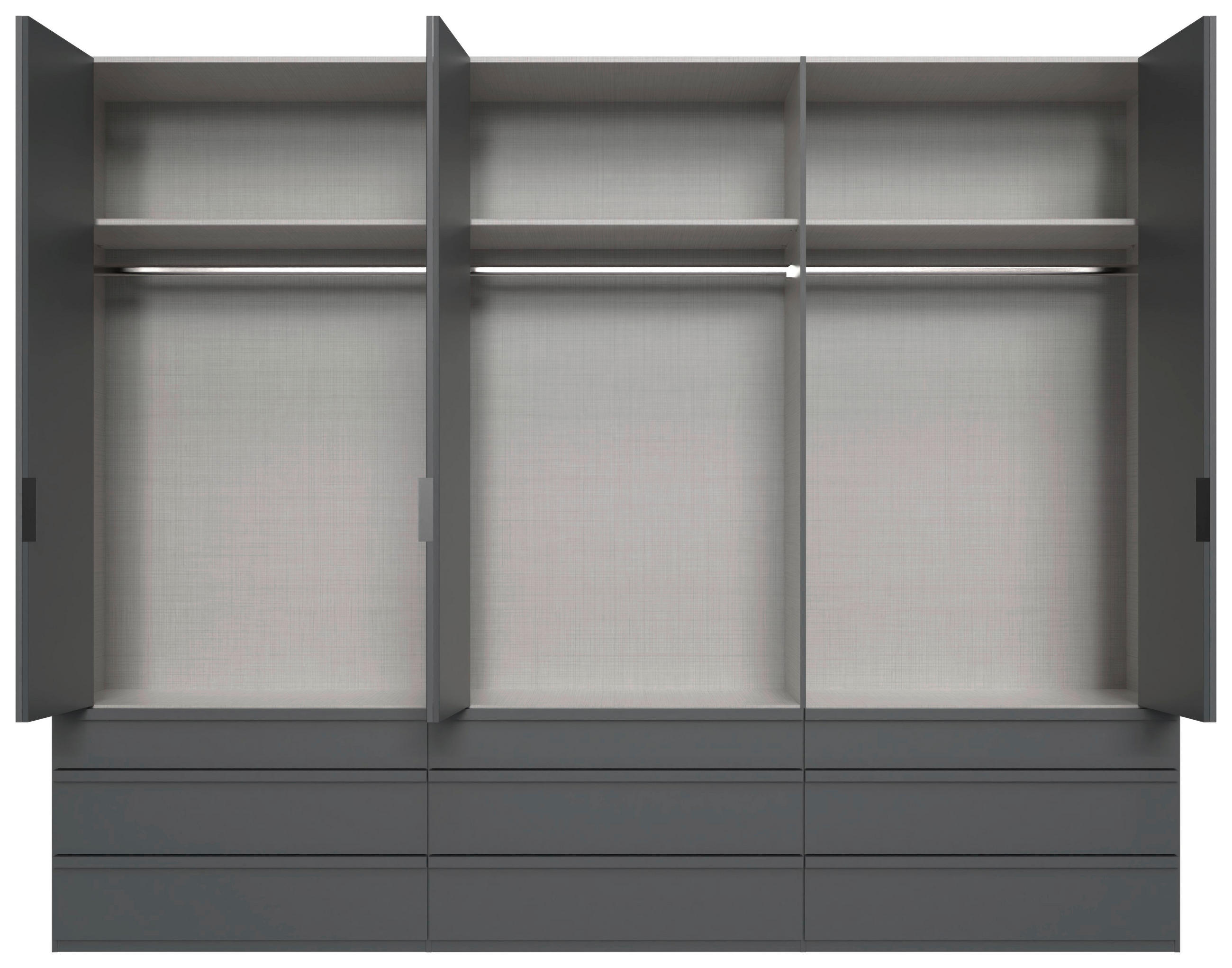 FALTTÜRENSCHRANK 300/216/58 cm 6-türig Graphitfarben  - Schwarz/Graphitfarben, Design, Holzwerkstoff (300/216/58cm) - Boxxx