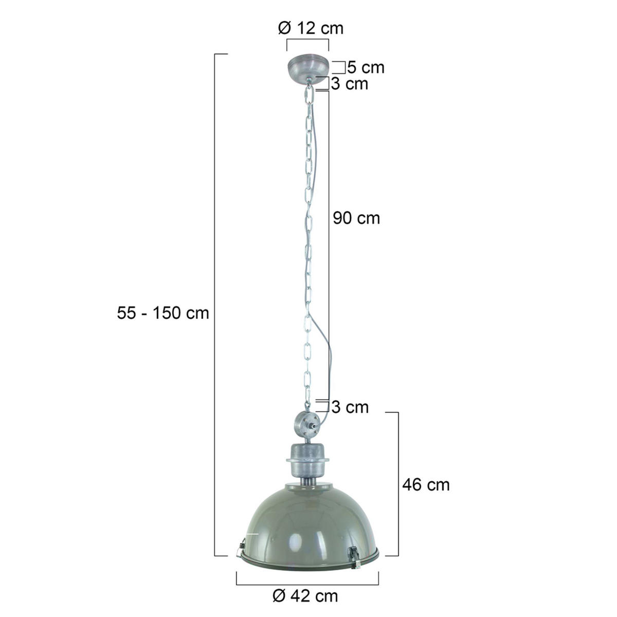 PENDELLEUCHTE  42/145/42 cm   - Grün, Trend, Glas/Metall (42/145/42cm)