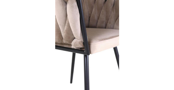 ARMLEHNSTUHL in Aluminium Velours - Hellbraun/Schwarz, LIFESTYLE, Textil/Metall (60/78/55cm) - Landscape