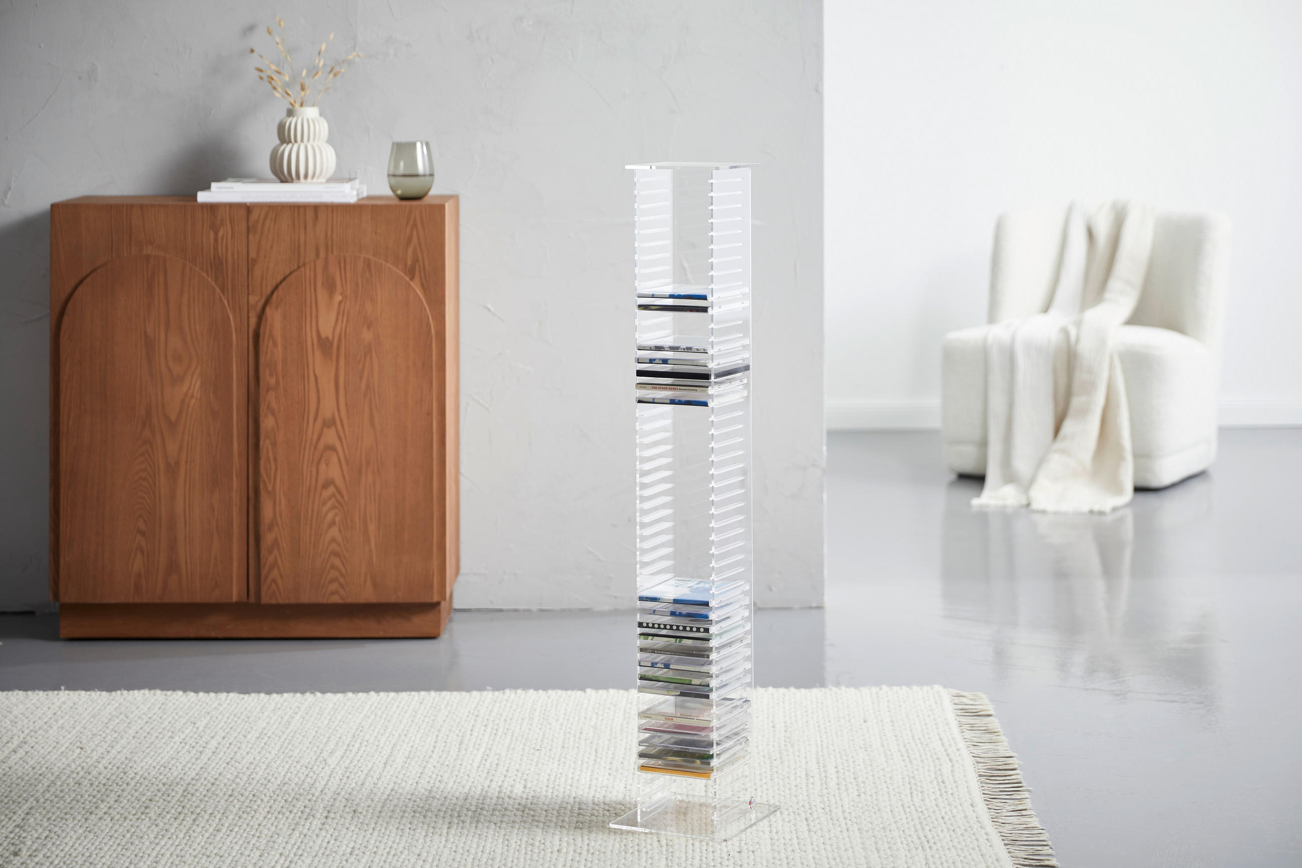 CD STOJAN, plast, čiré - čiré, Design, plast (20/101/20cm) - Xora