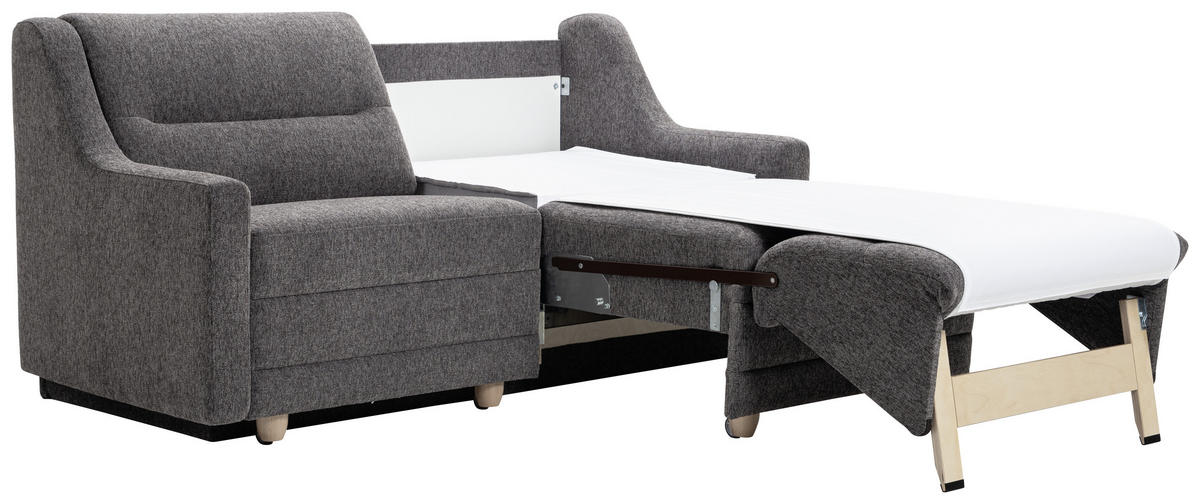 SCHLAFSOFA  mit Typenauswahl, Fußauswahl, Stoffauswahl, Liegefunktion, Sitzqualitäten, Schlafen auf Sitzhöhe, Hocker erhältlich, Rückenfutter Chenille Braun  - Buchefarben/Braun, KONVENTIONELL, Holz/Textil (184/88/91cm) - Sedda