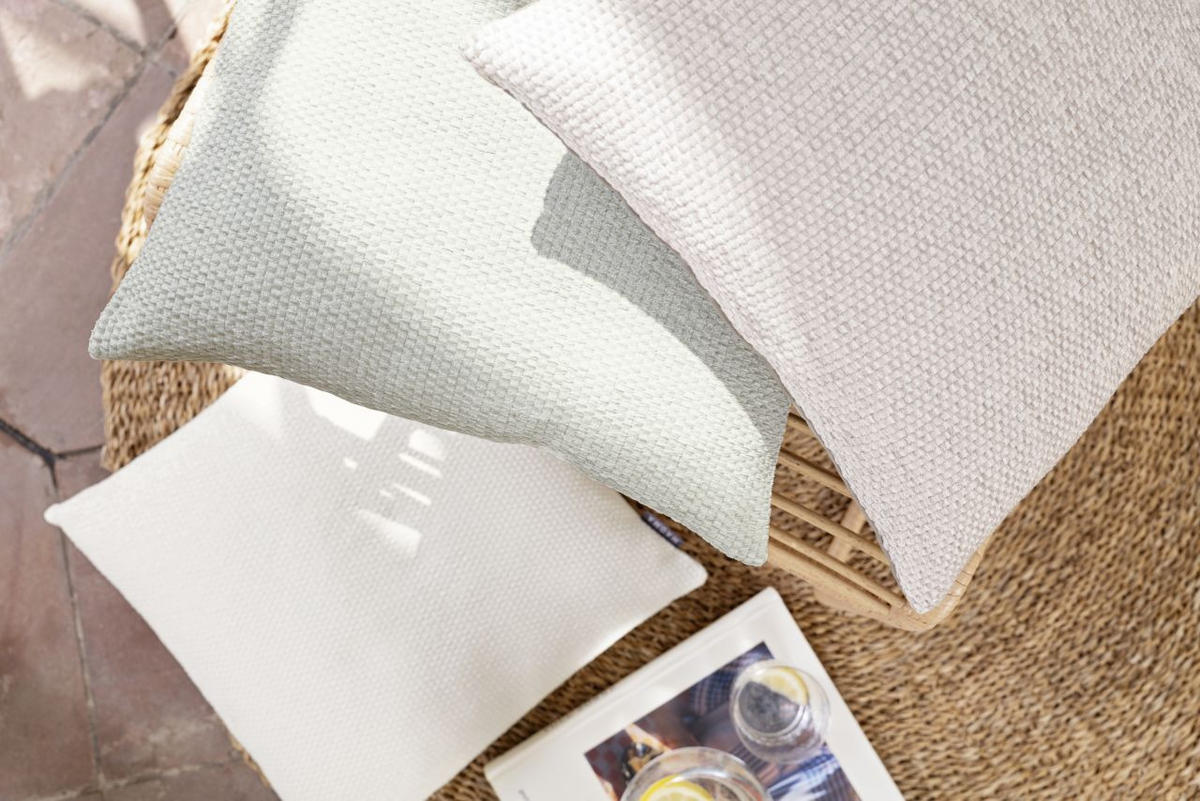 OUTDOOR-KISSENHÜLLE  Uni  - Salbeigrün, Basics, Textil (50/50cm)