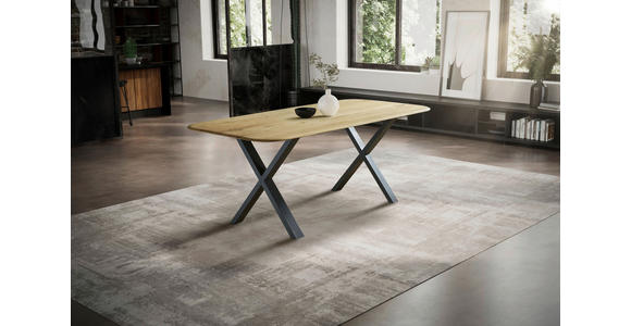 ESSTISCH Schwarz, Eichefarben rechteckig  in verschiedenen Größen erhältlich, Variantenauswahl  - Eichefarben/Schwarz, LIFESTYLE, Holz/Metall (160/90/75cm) - Linea Natura