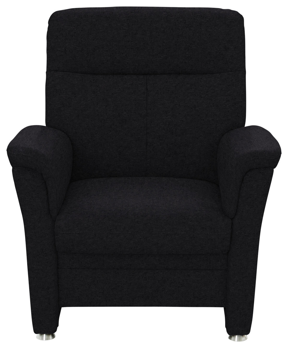 SESSEL Flachgewebe Anthrazit  - Anthrazit/Alufarben, Konventionell, Textil/Metall (90/100/89cm) - Beldomo Comfort