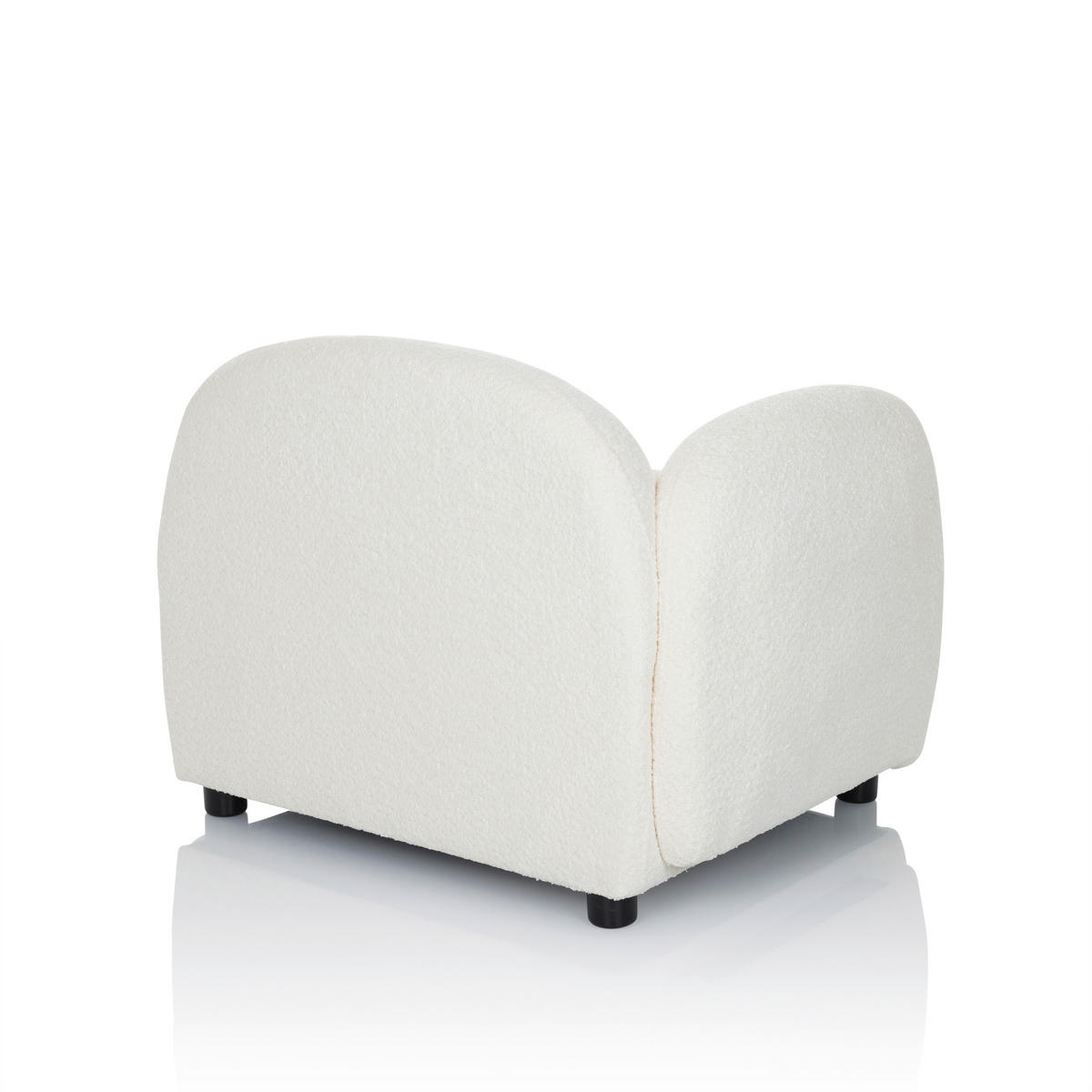 LOUNGESESSEL Bouclé Weiß    - Schwarz/Weiß, MODERN, Kunststoff/Textil (87/65/76cm) - MID.YOU