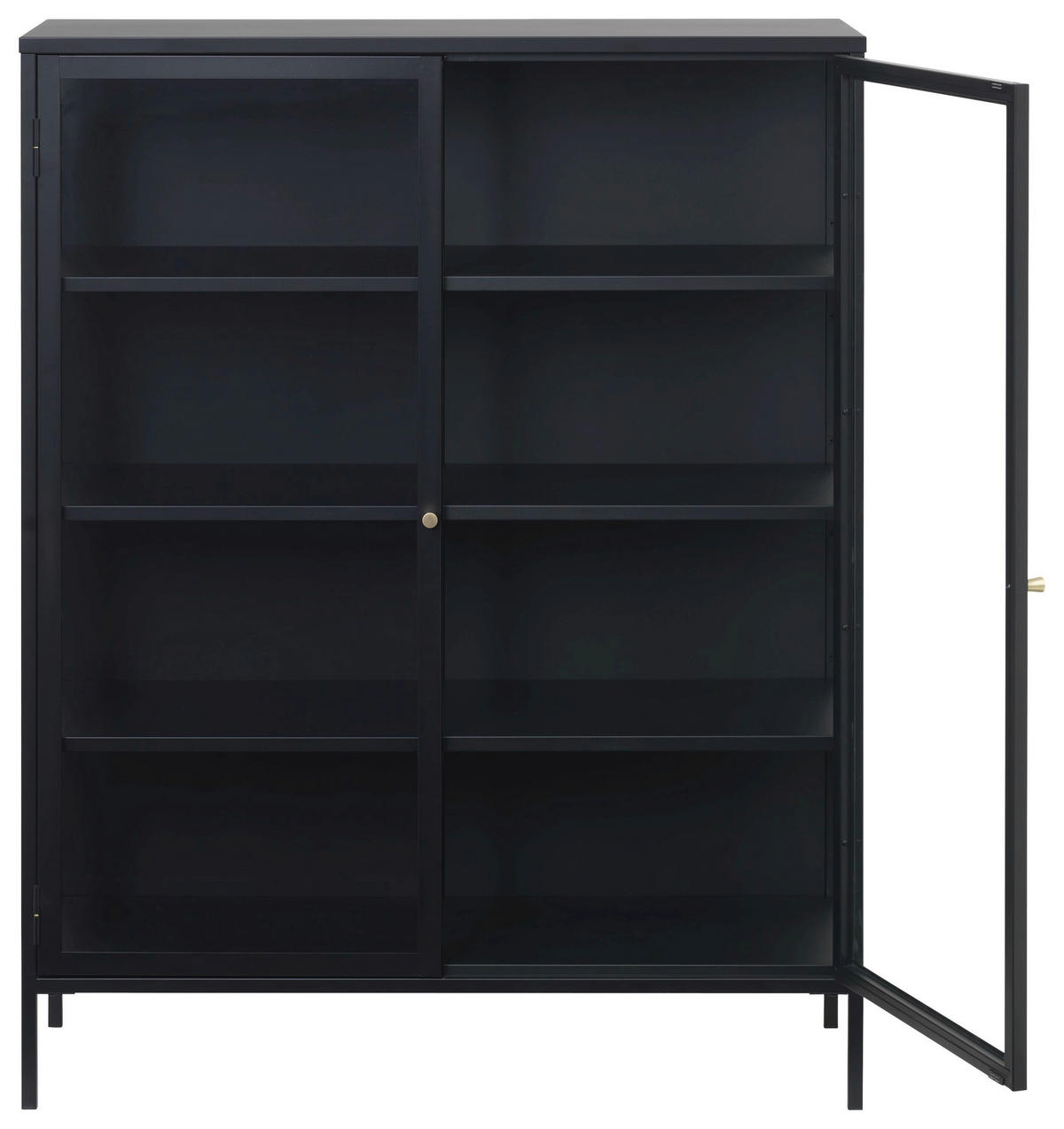 HIGHBOARD  in 110/140/40 cm  - Goldfarben/Schwarz, Trend, Glas/Metall (110/140/40cm) - Xora
