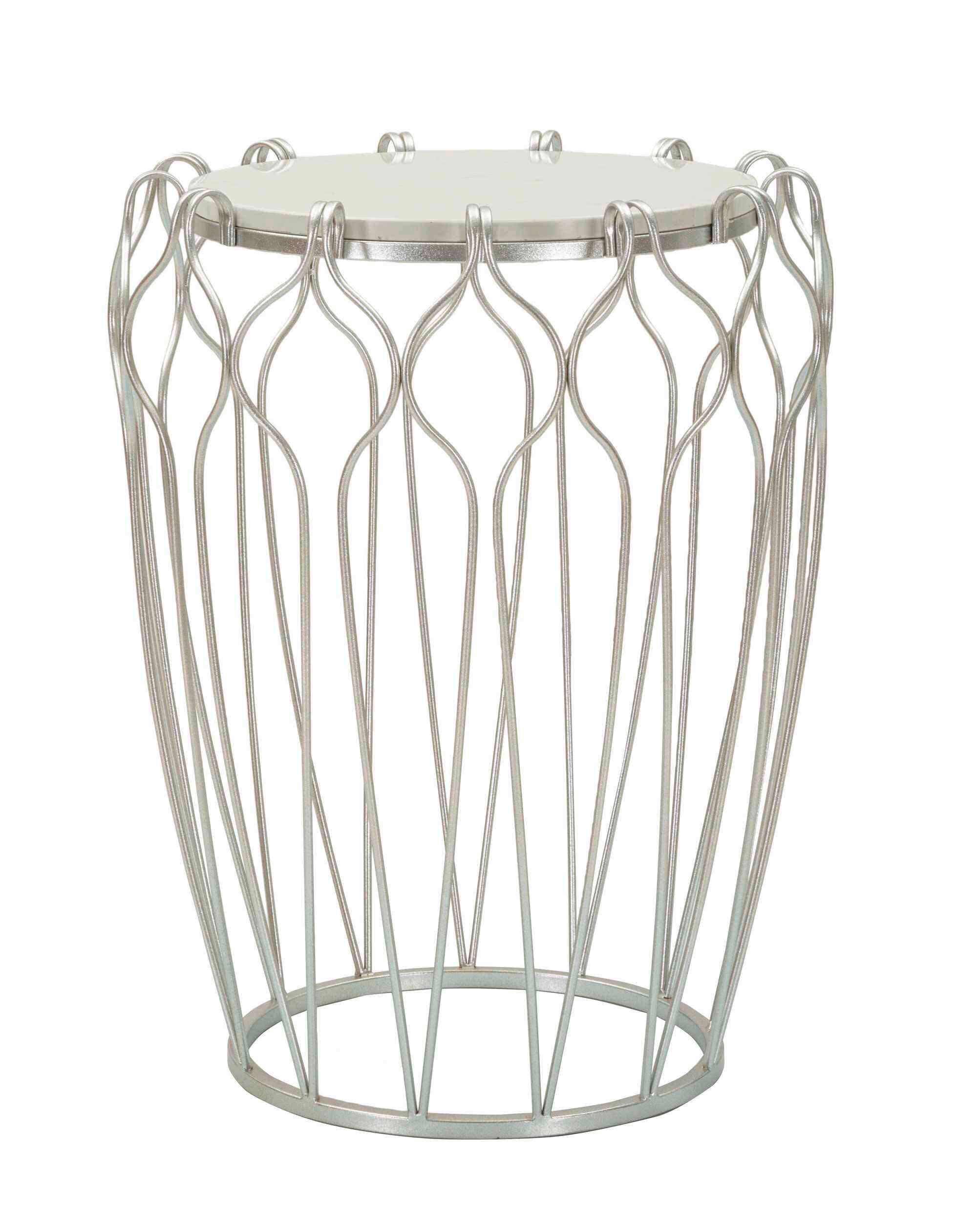 COUCHTISCH - Silberfarben, Basics, Stein/Metall (47,5/61,5/47,5cm)