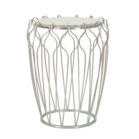 COUCHTISCH Silberfarben  - Silberfarben, Basics, Stein/Metall (47,5/61,5/47,5cm)