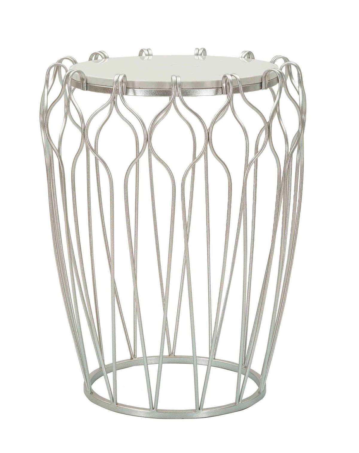 COUCHTISCH Silberfarben  - Silberfarben, Basics, Stein/Metall (47,5/61,5/47,5cm)