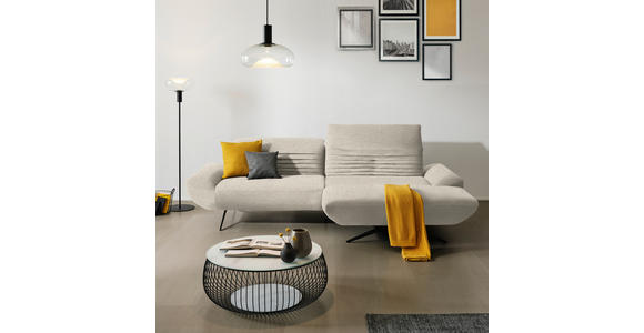 ECKSOFA  in Teddystoff Beige  280/170-195 cm  - Beige/Schwarz, Design, Textil/Metall (280/170-195cm) - Dieter Knoll