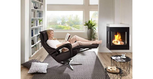 RELAXSESSEL in Leder Dunkelbraun - Edelstahlfarben/Dunkelbraun, Design, Leder/Metall (75/106/88cm) - Dieter Knoll