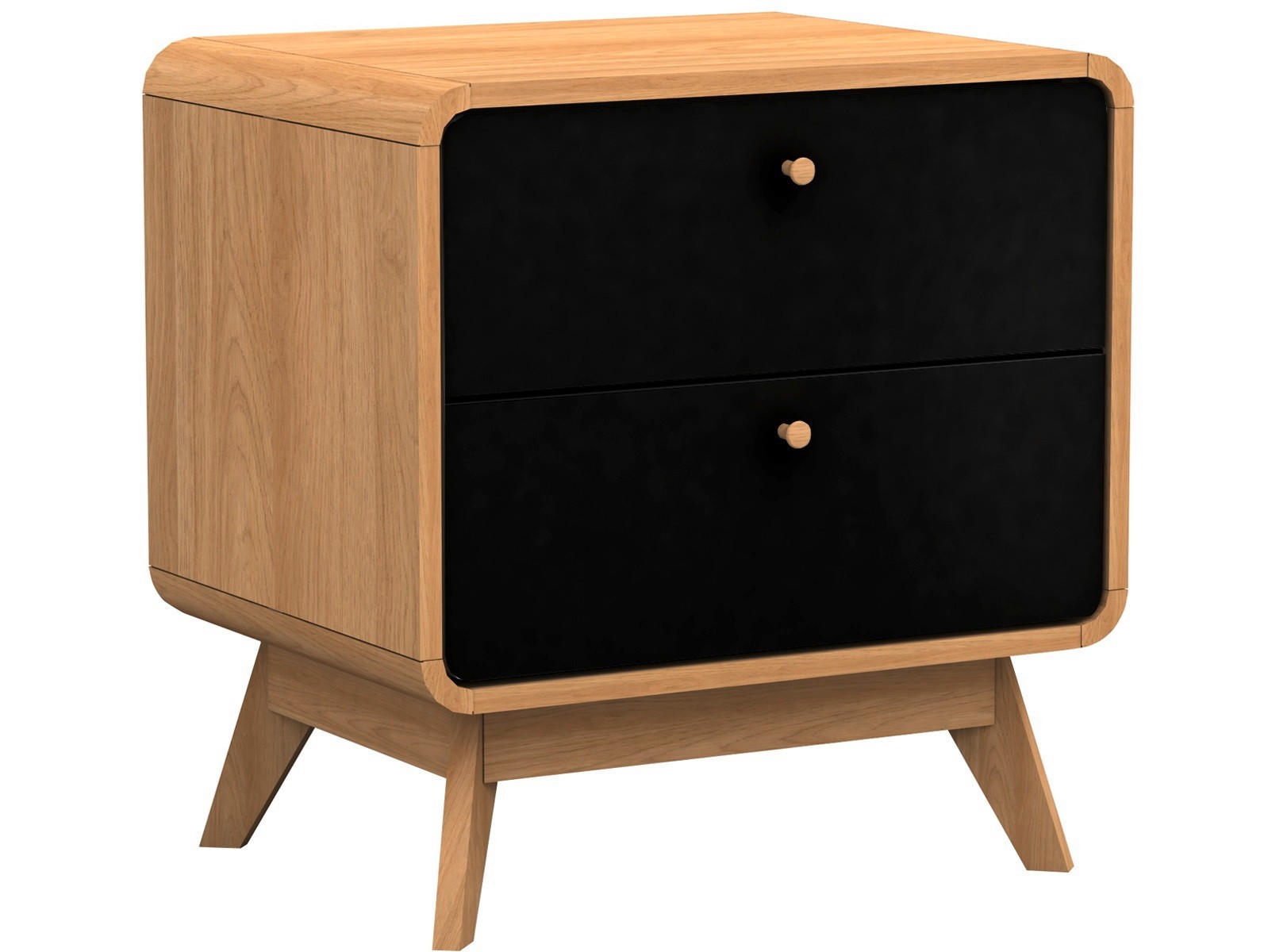 NACHTTISCH 51/53/39 cm  - Eichefarben/Schwarz, Design (51/53/39cm) - MID.YOU