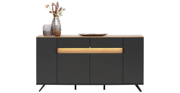 SIDEBOARD Anthrazit, Eichefarben 180,6/82/42 cm - Eichefarben/Anthrazit, MODERN, Holzwerkstoff/Metall (180,6/82/42cm) - Dieter Knoll