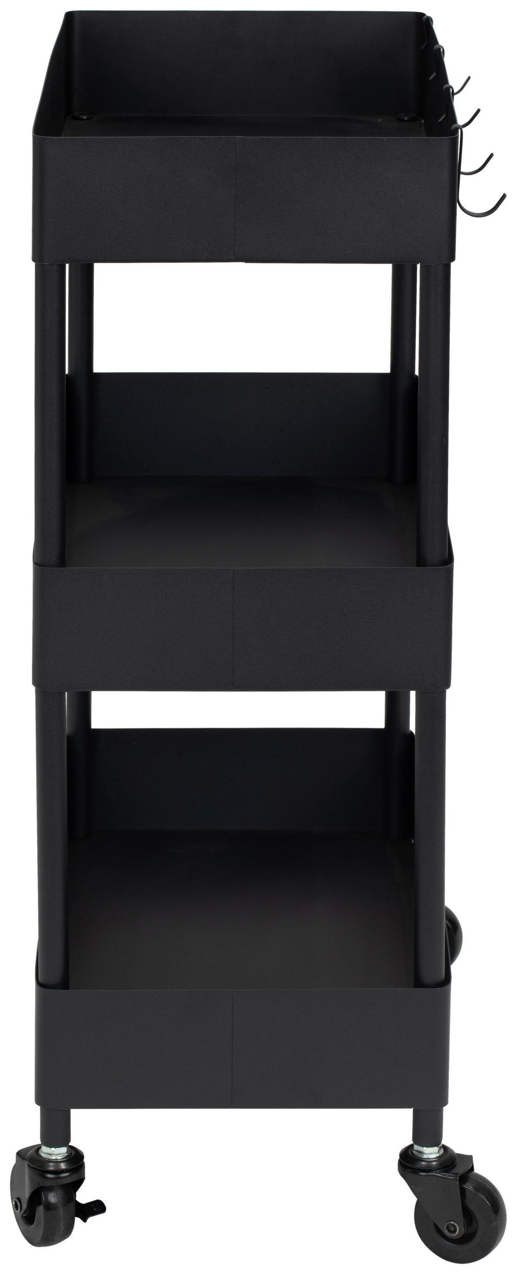 SERVIERWAGEN Schwarz  - Schwarz, MODERN, Kunststoff/Metall (40/64/22cm) - PBJ