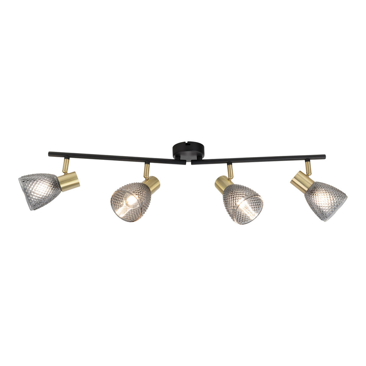 DECKENSTRAHLER 76/19 cm   - Schwarz, LIFESTYLE, Glas/Metall (76/19cm) - Näve