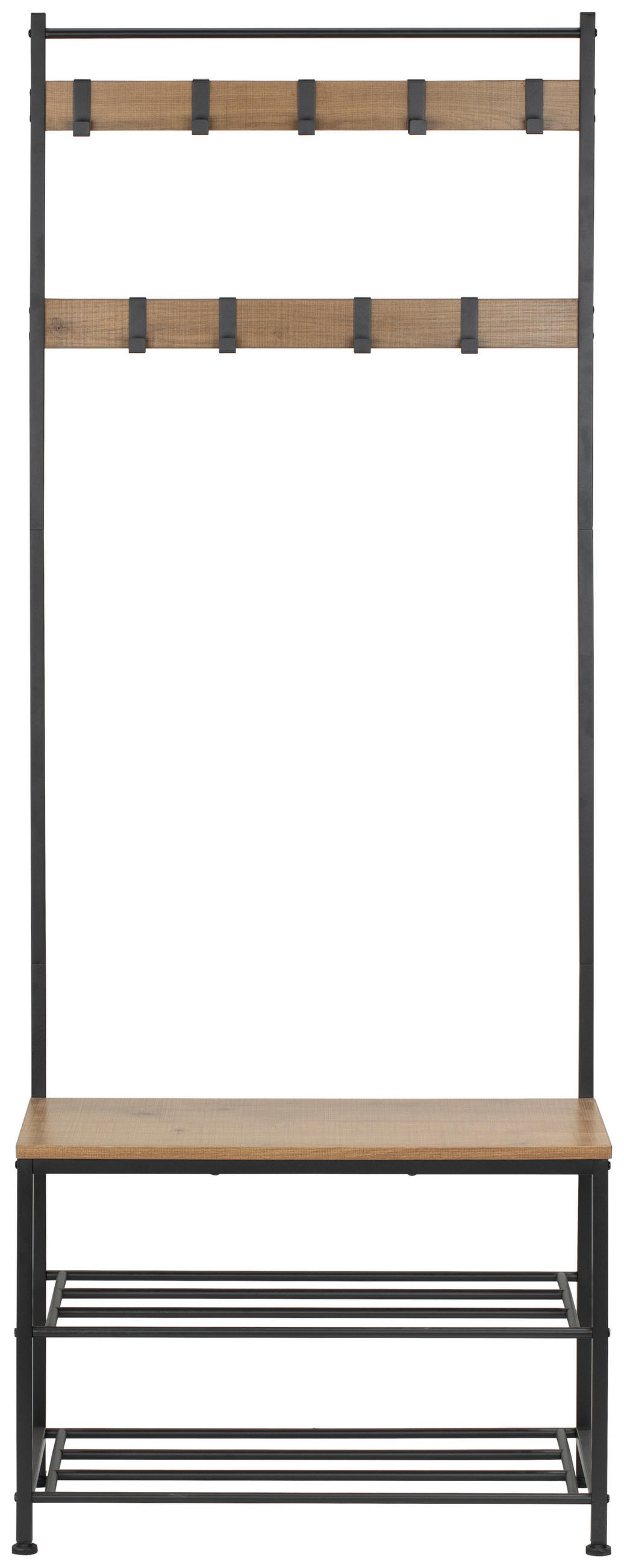 GARDEROBE  in 70/175/33 cm  - Schwarz/Naturfarben, MODERN, Holzwerkstoff/Metall (70/175/33cm) - PBJ